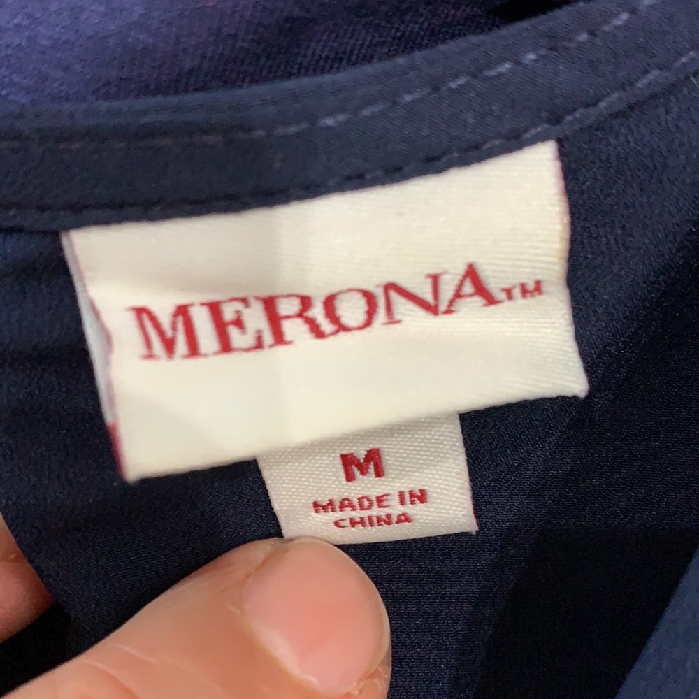 {Merona}Sz M Navy Blue Sleeveless Top - Picture 5 of 6